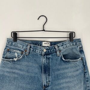 AGOLDE Mia Straight Leg Relaxed Distressed Jeans In Rule